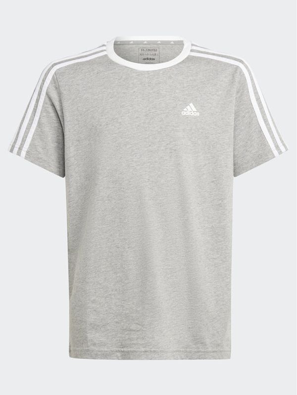 adidas adidas Majica Essentials 3-Stripes Cotton Loose Fit Boyfriend T-Shirt IC3637 Siva Loose Fit