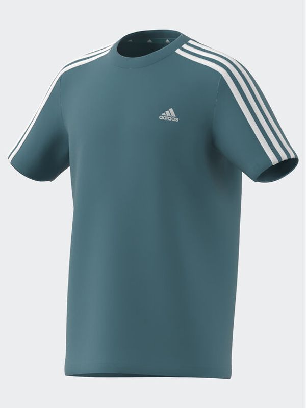 adidas adidas Majica Essentials 3-Stripes Cotton T-Shirt IJ6269 Turkizna Regular Fit