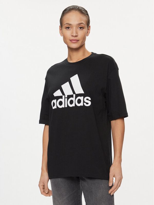 adidas adidas Majica Essentials Big Logo Boyfriend T-Shirt HR4931 Črna Loose Fit