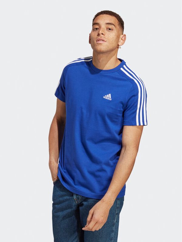 adidas adidas Majica Essentials Single Jersey 3-Stripes T-Shirt IC9338 Modra Regular Fit