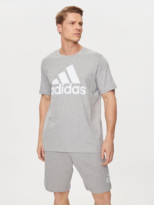 adidas adidas Majica Essentials Single Jersey Big Logo T-Shirt IC9350 Siva Regular Fit