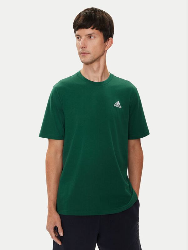 adidas adidas Majica Essentials Single Jersey Embroidered Small Logo IJ6111 Zelena Regular Fit