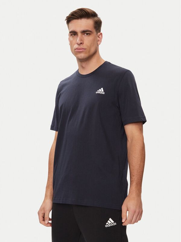 adidas adidas Majica Essentials Single Jersey Embroidered Small Logo T-Shirt HY3404 Modra Regular Fit
