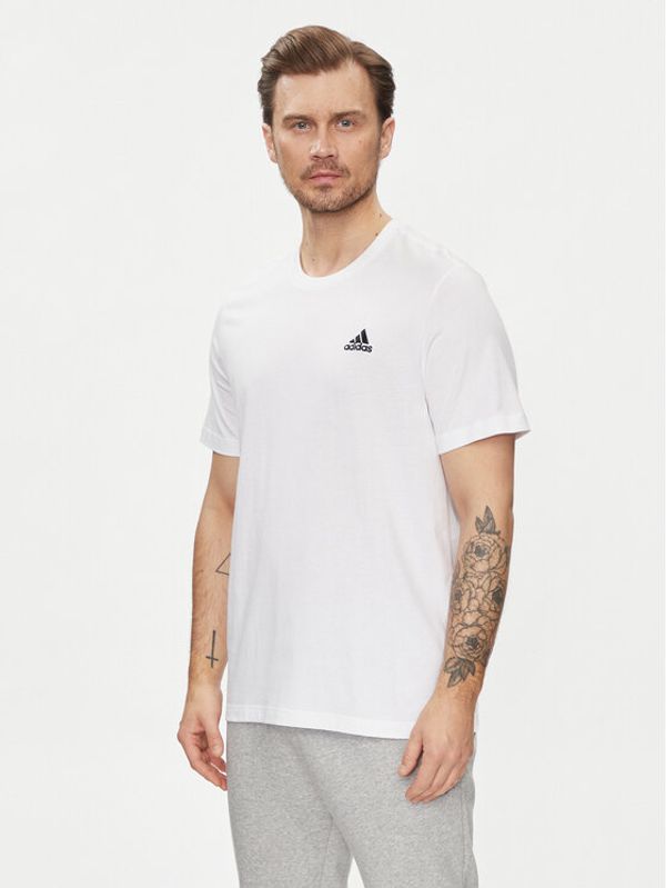 adidas adidas Majica Essentials Single Jersey Embroidered Small Logo T-Shirt IC9286 Bela Regular Fit