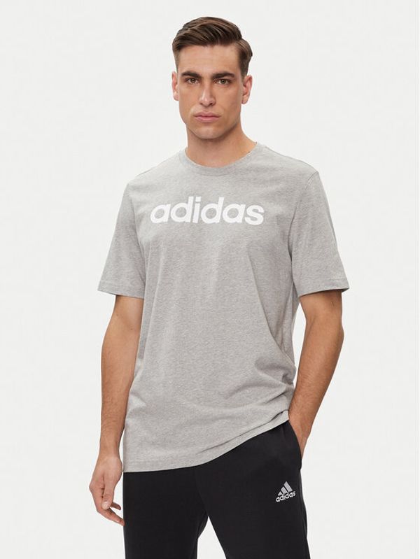 adidas adidas Majica Essentials Single Jersey Linear Embroidered Logo T-Shirt IC9277 Siva Regular Fit