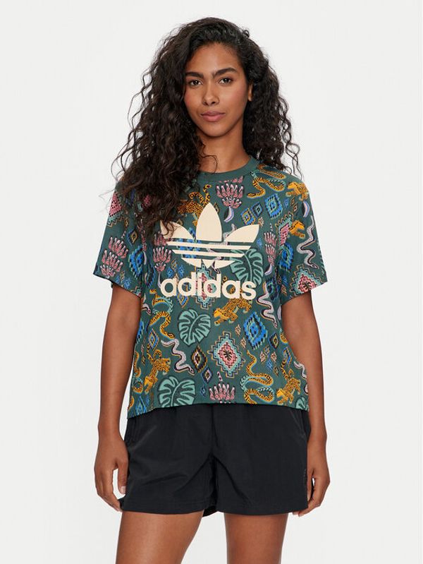 adidas adidas Majica FARM Rio Trefoil IW0795 Zelena Loose Fit