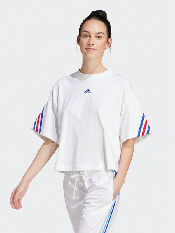 adidas adidas Majica Future Icons 3-Stripes IS3236 Bela Loose Fit