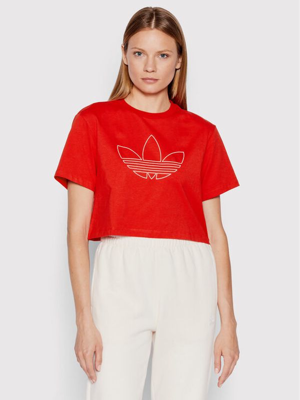 adidas adidas Majica HK5175 Rdeča Loose Fit