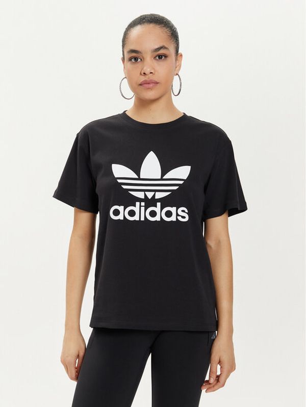 adidas adidas Majica Trefoil IR9533 Črna Regular Fit