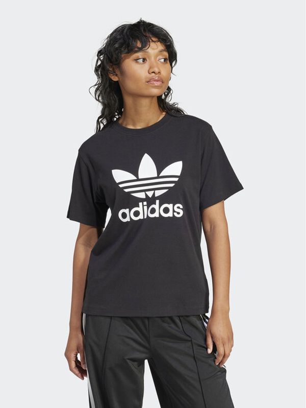 adidas adidas Majica Trefoil IR9533 Črna Regular Fit