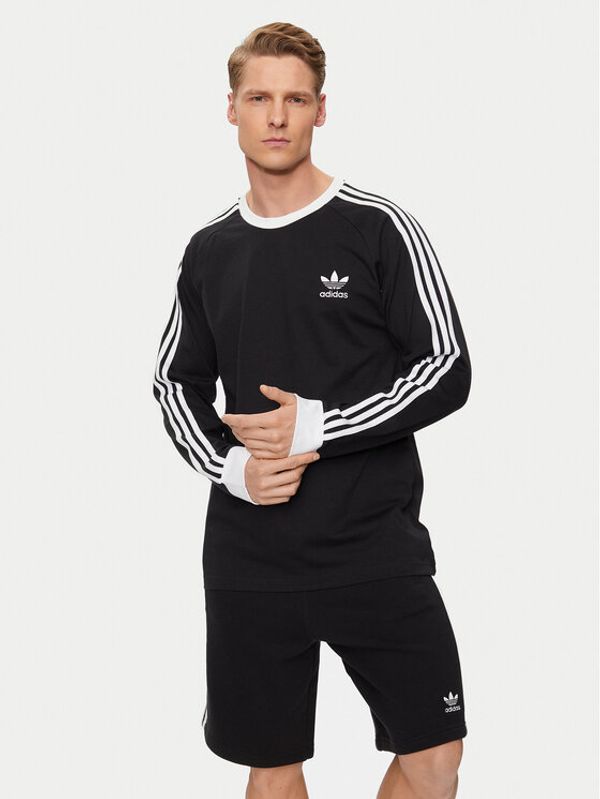 adidas adidas Majica z dolgimi rokavi Adicolor Classics 3-Stripes Long-Sleeve Top IA4877 Črna Slim Fit