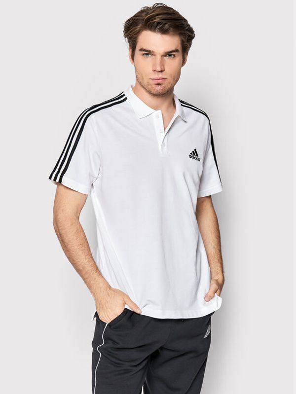 adidas adidas Polo majica Aeroready Essentials Pique Embroidered Small Logo 3-Stripes GK9138 Bela Regular Fit