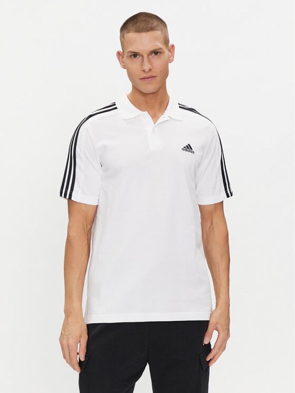 adidas adidas Polo majica Essentials Piqué Embroidered Small Logo 3-Stripes Polo Shirt IC9312 Bela Regular Fit