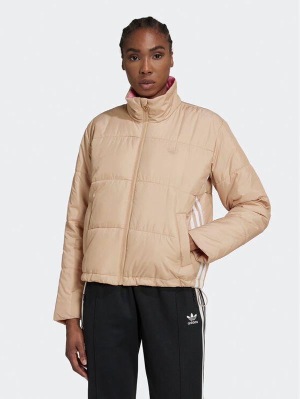 adidas adidas Prehodna jakna Short Puffer Jacket HM2614 Bež Loose Fit