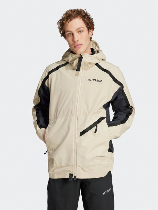 adidas adidas Prehodna jakna Terrex Utilitas RAIN.RDY 2.5-Layer Rain Jacket HN2930 Bež Regular Fit
