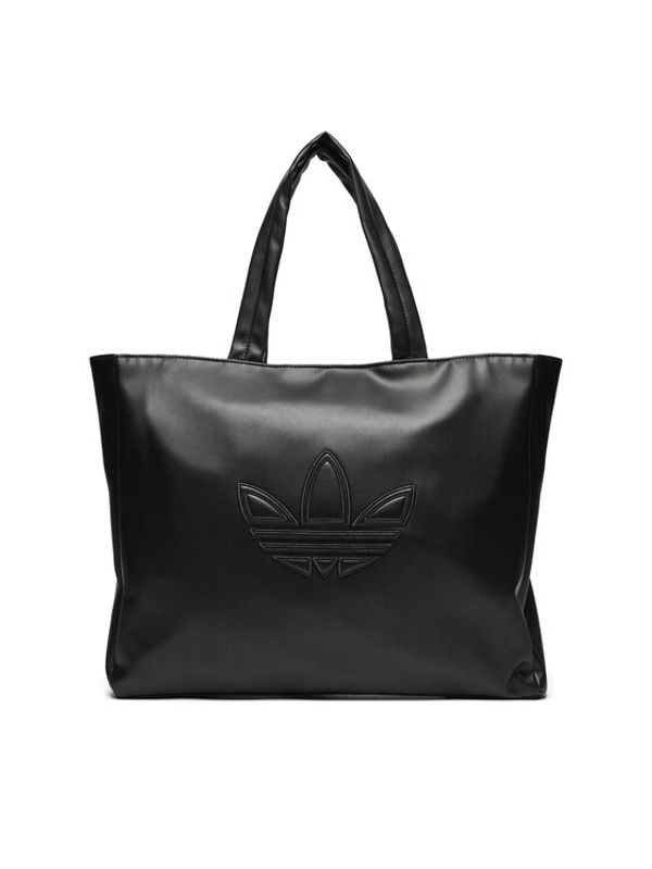 adidas adidas Ročna torba Polyurethane Outline Trefoil Shopper Bag IY4058 Črna