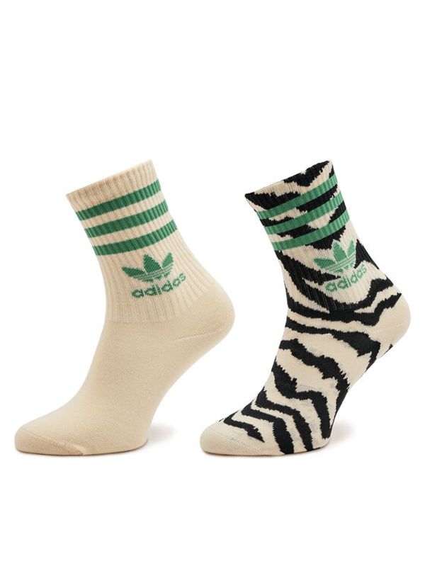 adidas adidas Set 2 parov ženskih visokih nogavic FARM Rio IX7638 Bež