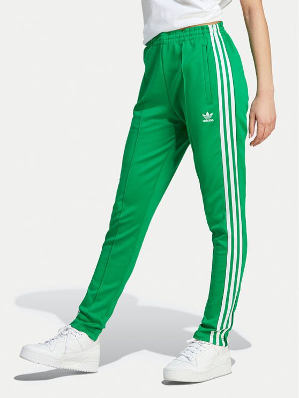 adidas adidas Spodnji del trenirke adicolor SST IK6601 Zelena Slim Fit