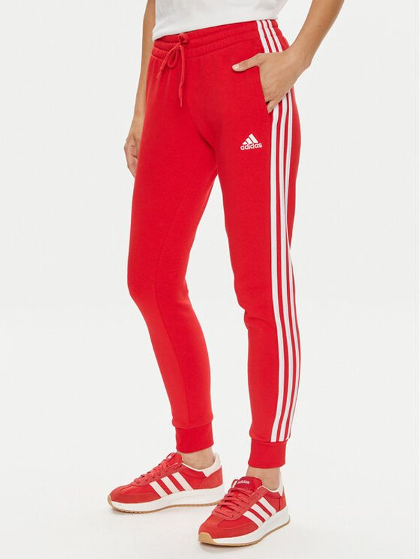 adidas adidas Spodnji del trenirke Essentials 3-Stripes IY1719 Rdeča Slim Fit