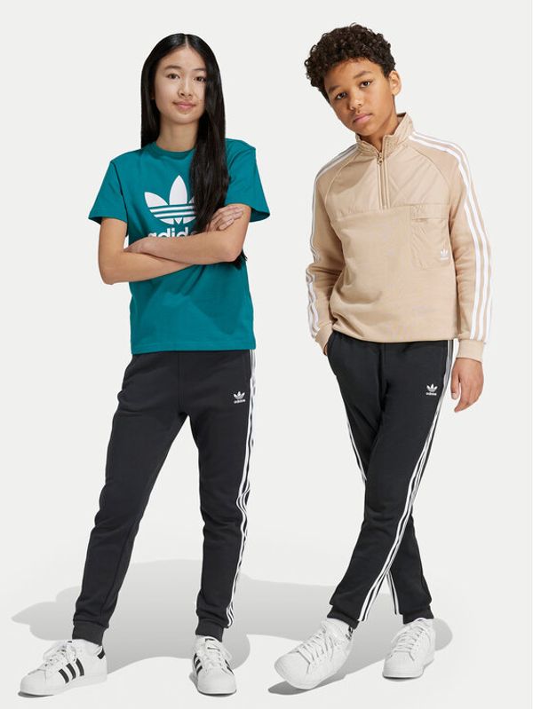 adidas adidas Spodnji del trenirke Trefoil IY7484 Črna Regular Fit