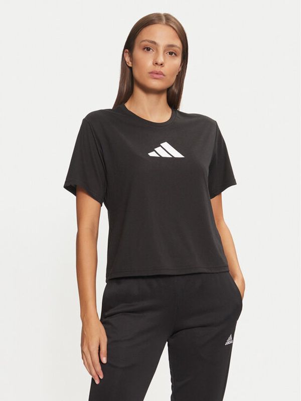 adidas adidas Športna majica Train Essentials Big Logo JG8614 Črna Regular Fit