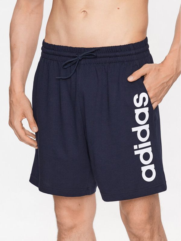 adidas adidas Športne kratke hlače AEROREADY Essentials Single Jersey Linear Logo Shorts IC0064 Modra Regular Fit