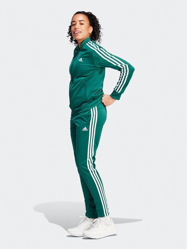 adidas adidas Trenirka Essentials 3-Stripes IJ8785 Zelena Slim Fit