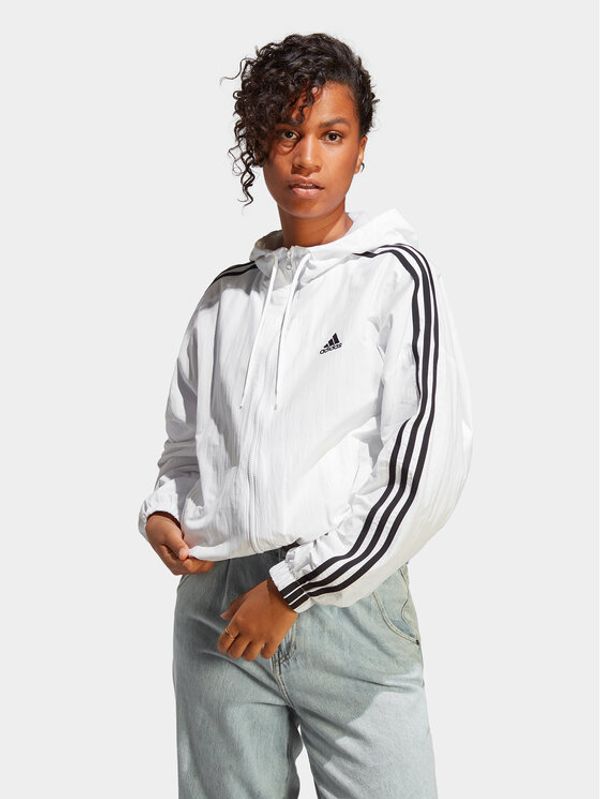 adidas adidas Vetrovka Essentials 3-Stripes IC0560 Bela Loose Fit