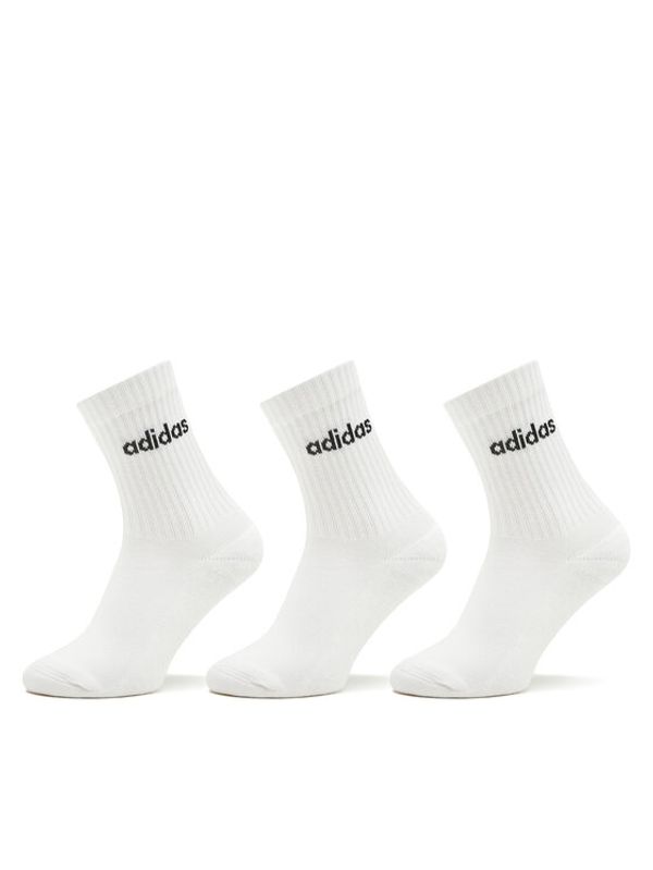 adidas adidas Visoke nogavice Unisex Linear Crew Cushioned Socks 3 Pairs HT3455 Bela