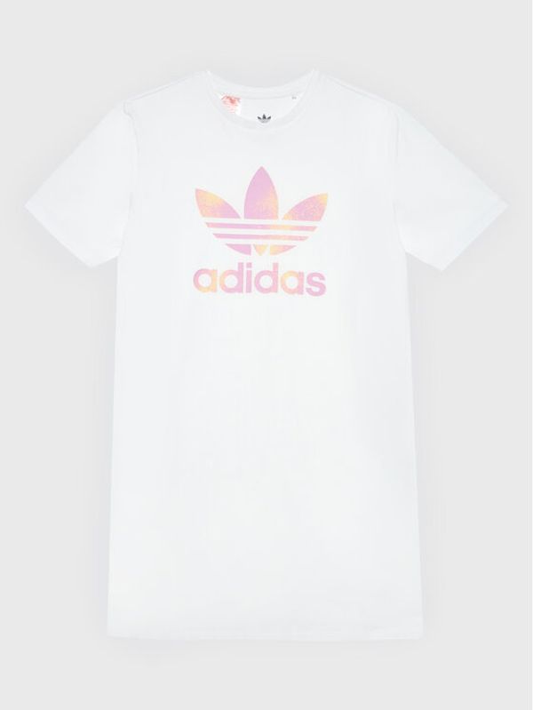 adidas adidas Vsakodnevna obleka Graphic Logo HK2935 Bela Relaxed Fit