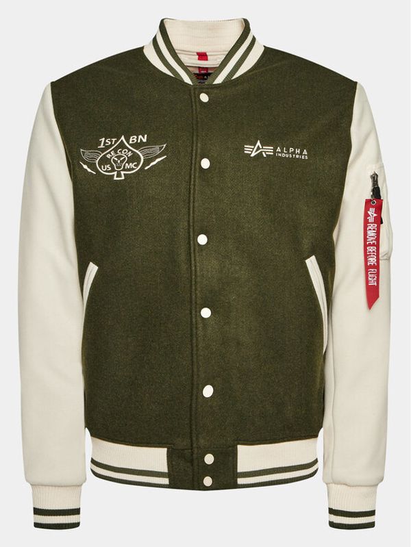 Alpha Industries Alpha Industries Bomber jakna Varsity Air Force 138107 Zelena Regular Fit