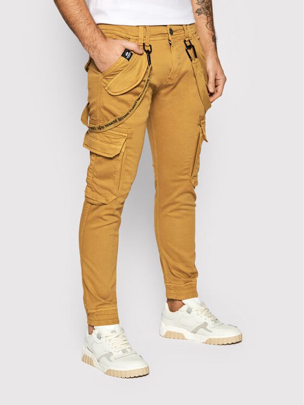 Alpha Industries Alpha Industries Hlače iz tkanine Utility 128202 Rjava Slim Fit