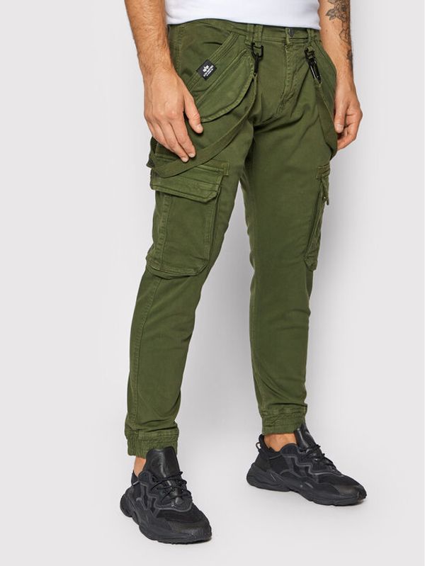 Alpha Industries Alpha Industries Hlače iz tkanine Utility 128202 Zelena Slim Fit