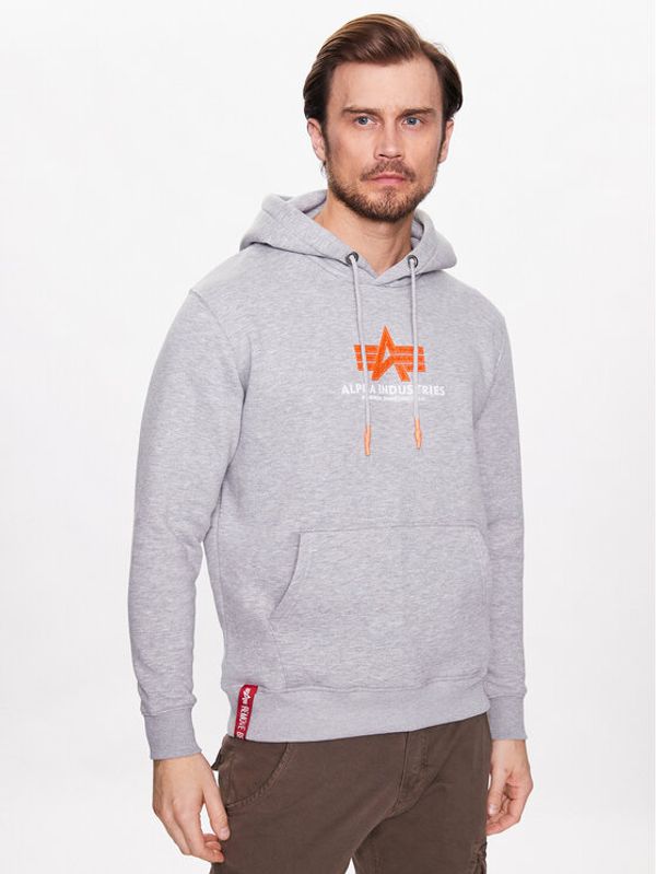 Alpha Industries Alpha Industries Jopa Basic Hoody Rubber 178312RB Siva Regular Fit