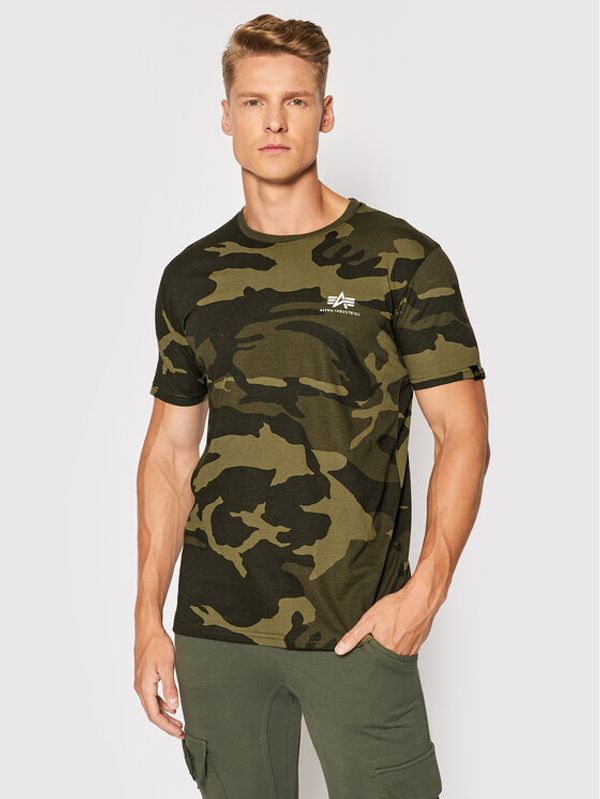 Alpha Industries Alpha Industries Majica Backprint T Camo 128507C Zelena Regular Fit