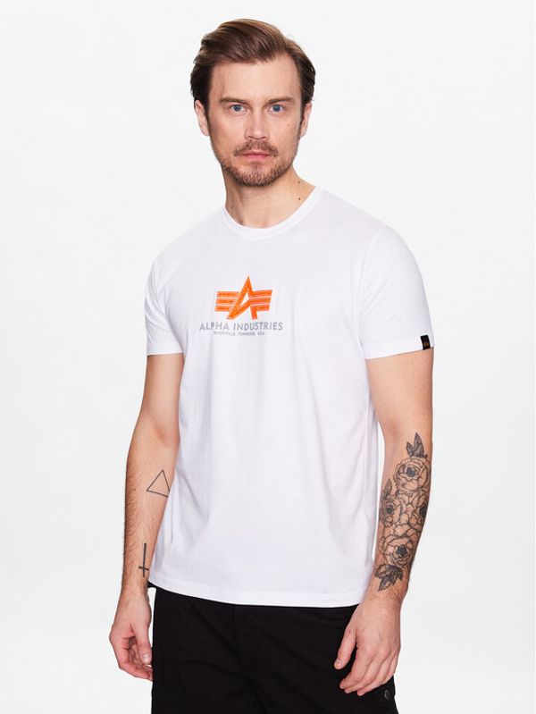 Alpha Industries Alpha Industries Majica Basic T Rubber 100501RB Bela Regular Fit