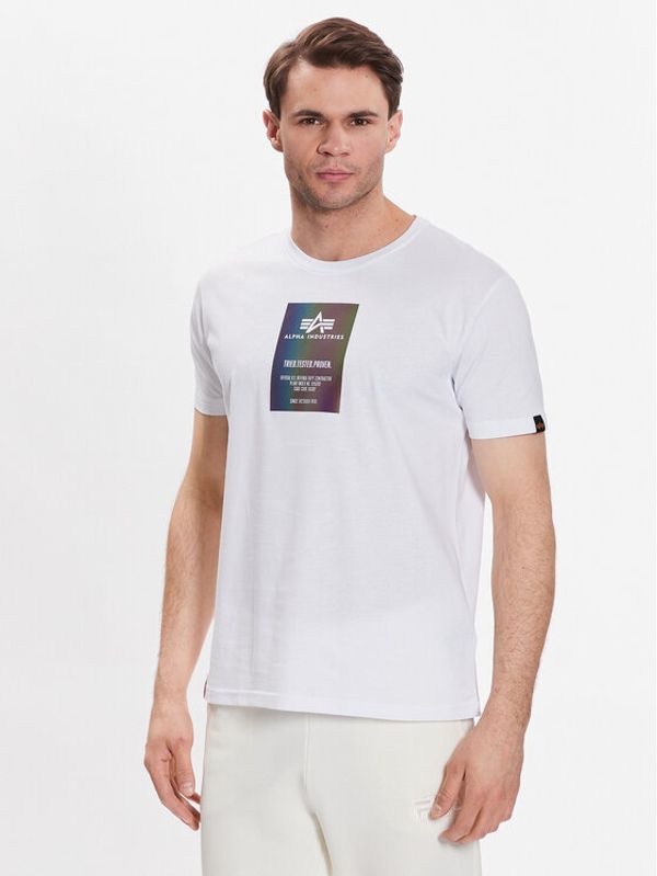 Alpha Industries Alpha Industries Majica Rainbow Reflective Label T 126501RR Bela Regular Fit