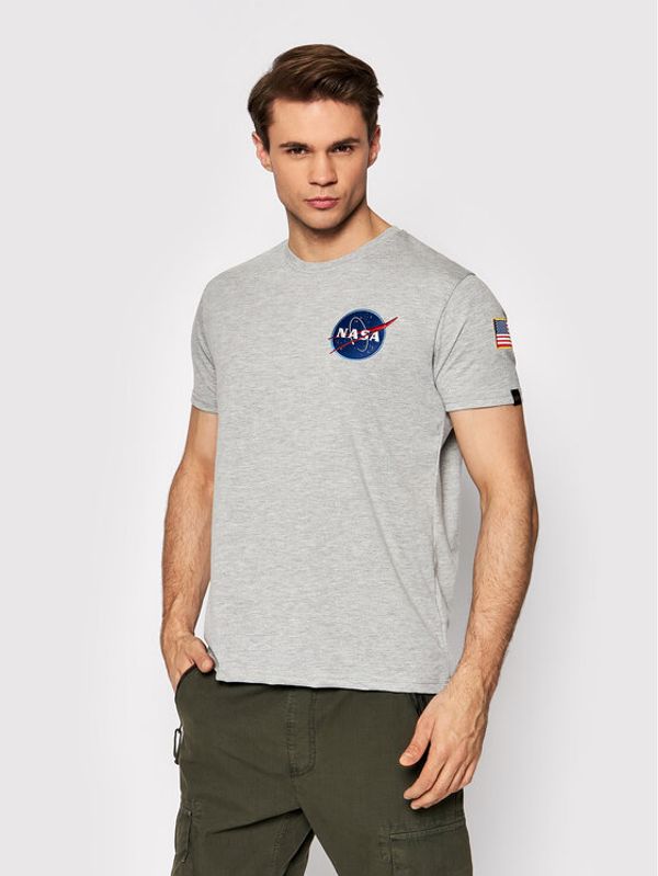 Alpha Industries Alpha Industries Majica Space Shuttle 176507 Siva Regular Fit