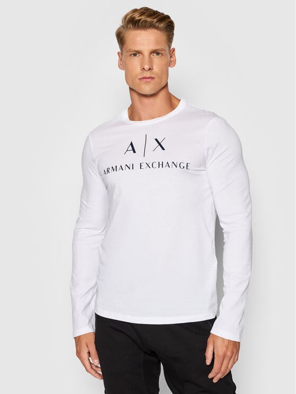 Armani Exchange Armani Exchange Majica z dolgimi rokavi 8NZTCH Z8H4Z 1100 Bela Slim Fit