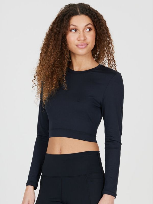 Athlecia Athlecia Majica Marianne W Cropped L/S Tee EA233339 Črna Regular Fit