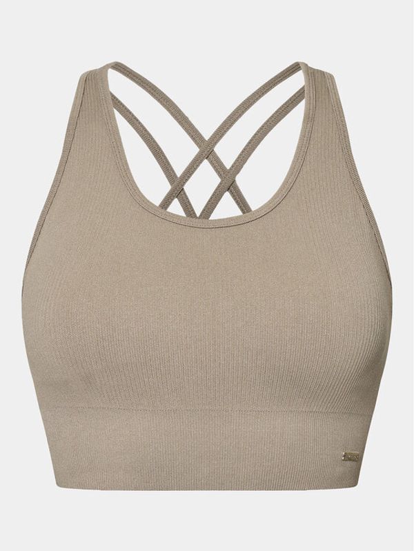 Athlecia Athlecia Špotni nedrček Aideny W Seamless Rib Bra EA231404 Rjava Regular Fit