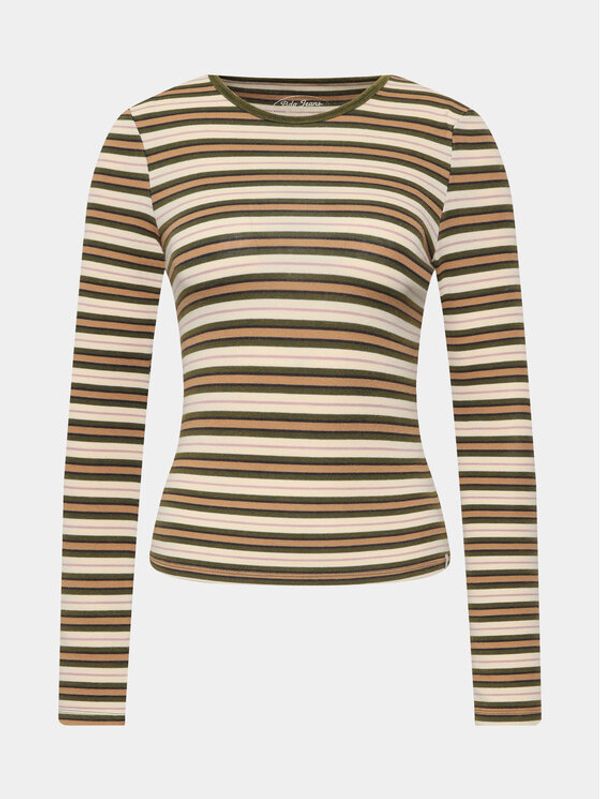 BDG Urban Outfitters BDG Urban Outfitters Jopa Striped Crew Neck Ls 77096915 Bež Slim Fit