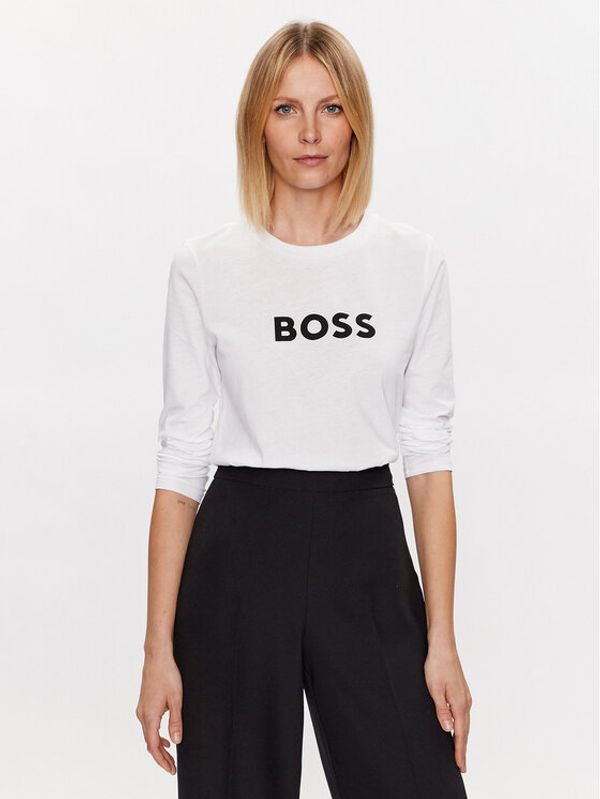 Boss Boss Bluza Logo 50489592 Bela Regular Fit