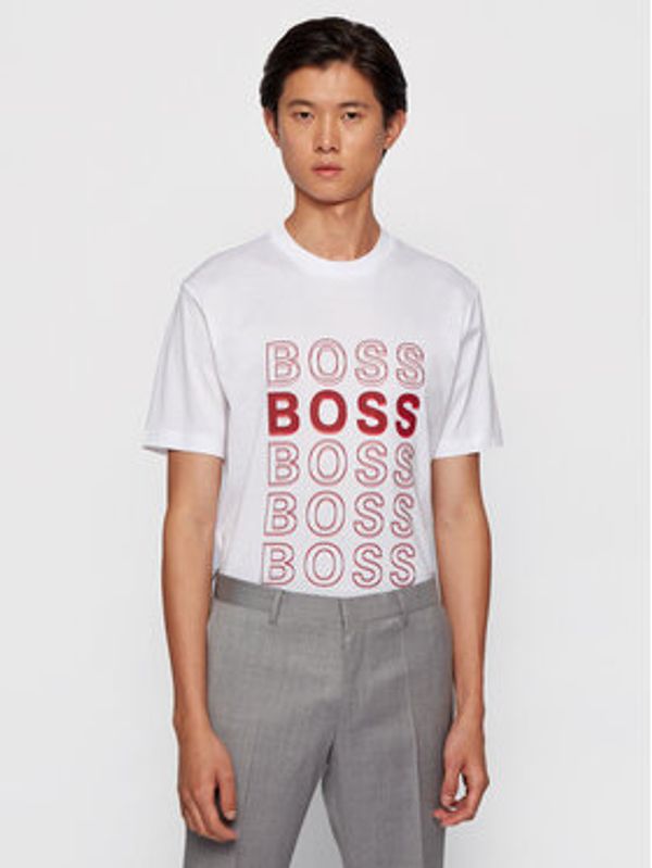 Boss Boss Majica Tiburt 204 50442115 Bela Regular Fit