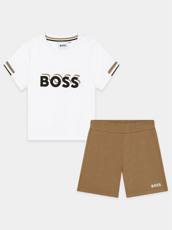 Boss Boss Komplet majica in kratke hlače J50624 M Bež Regular Fit
