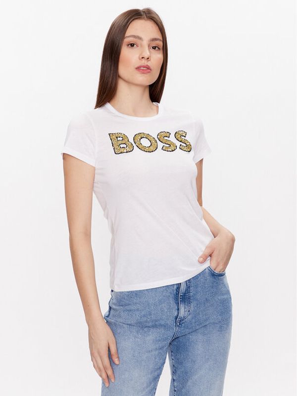 Boss Boss Majica 50484646 Bela Slim Fit