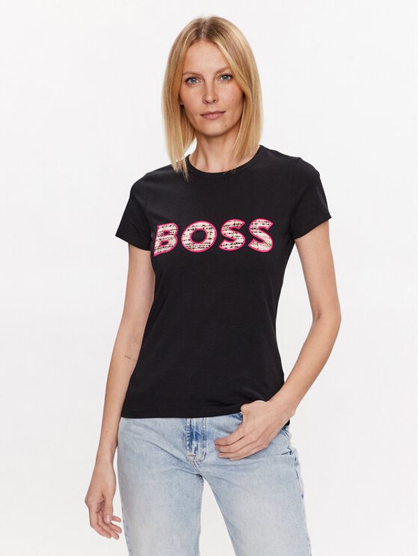 Boss Boss Majica Logo 50489531 Črna Slim Fit
