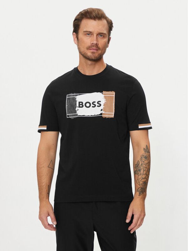 Boss Boss Majica Open 50531795 Črna Regular Fit