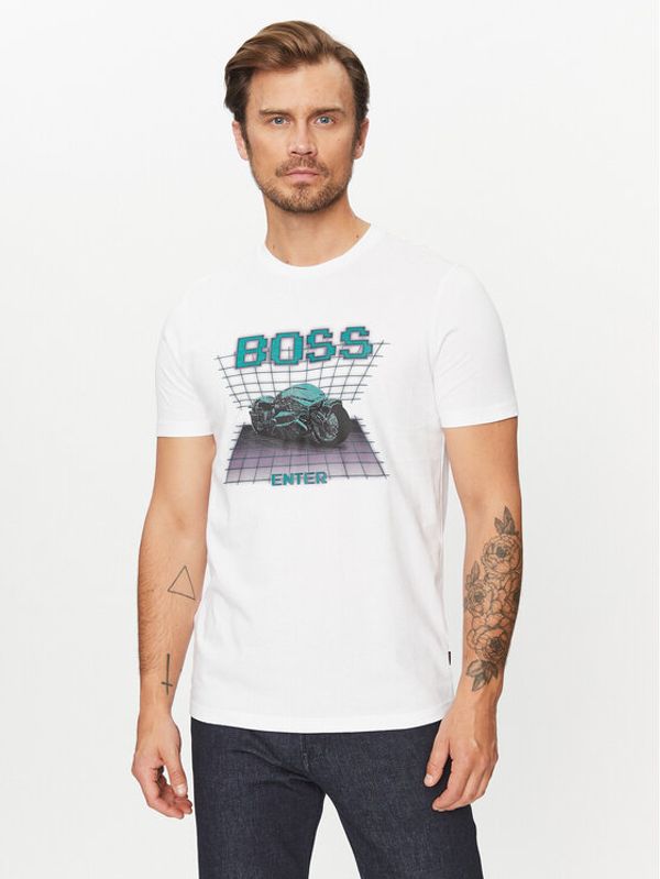 Boss Boss Majica Teenter 50503551 Bela Regular Fit