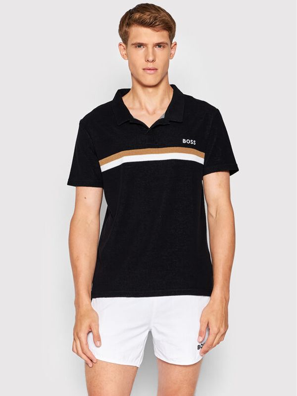 Boss Boss Polo majica Terry 50469317 Črna Regular Fit